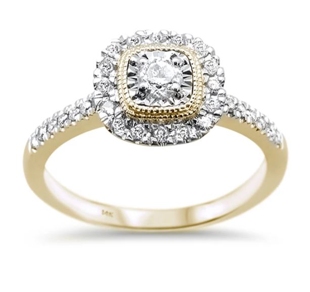Ashi 14k Rose Gold Square Shape Diamond Lovebright Engagement Ring | Diamond  Durrell's